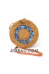 Ata rattan circle round sling bags motif ethnic with lining 